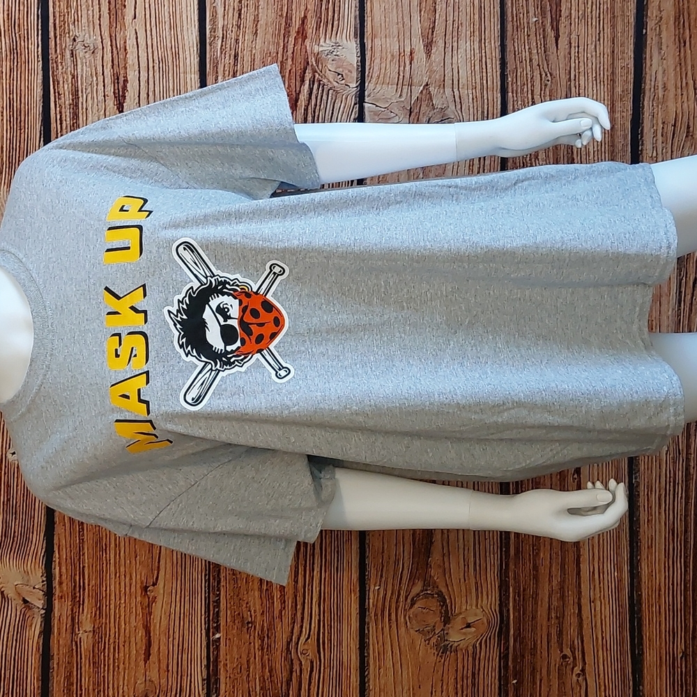Pittsburgh Pirates 2020 Baseball Game Mask Up T-Shirt NEW Grey Top